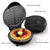 SUPERLEX 750W Round Waffle Maker, Electric Non-Stick Waffle Iron with Cool Touch Handle & Power Ready Indicator Lights, Compact Waffle Machine for Homemade Breakfast Waffles and Desserts