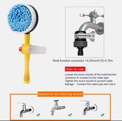 360° Rotating Car Wash Brush with Soft Bristles for Scratch-Free
