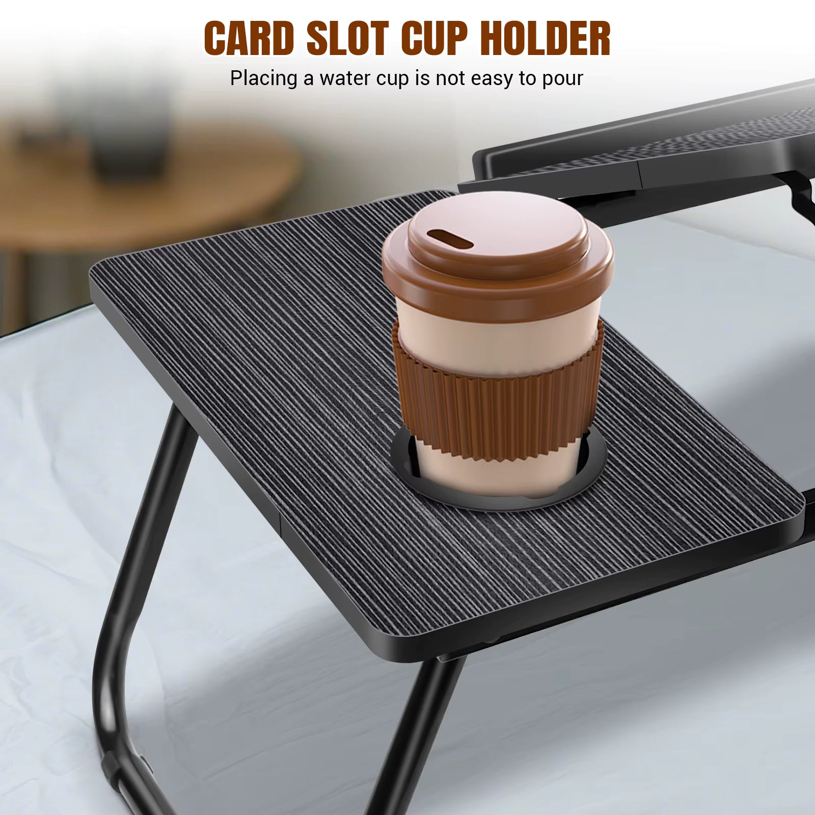 Foldable Laptop Desk | Laptop Bed Table | Portable Laptop Table | Bed Laptop Desk | Foldable Bed Tray | Laptop Table with Cup Holder | Portable Study Desk | Sofa Laptop Table | Adjustable Bed Table | Home Work Laptop Desk
