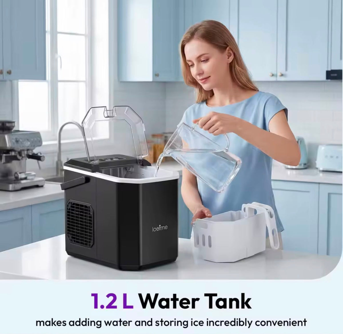 Countertop Ice Maker | Portable Ice Machine | Fast Ice Maker | Ice Cube Maker | Home Ice Maker | Kitchen Ice Machine | Compact Ice Maker | Electric Ice Maker | 9 Cube Ice Maker | Quick Ice Maker