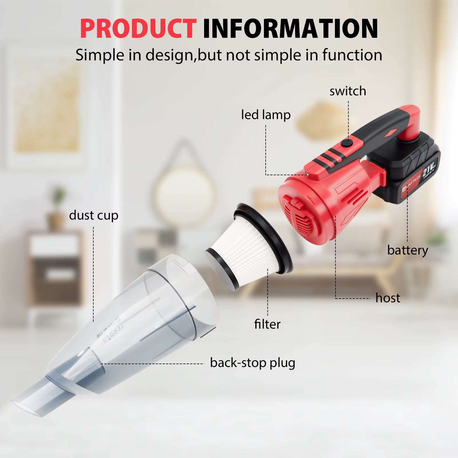 Cordless Vacuum Cleaner 55KPA
