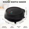 SUPERLEX 750W Round Waffle Maker, Electric Non-Stick Waffle Iron with Cool Touch Handle & Power Ready Indicator Lights, Compact Waffle Machine for Homemade Breakfast Waffles and Desserts
